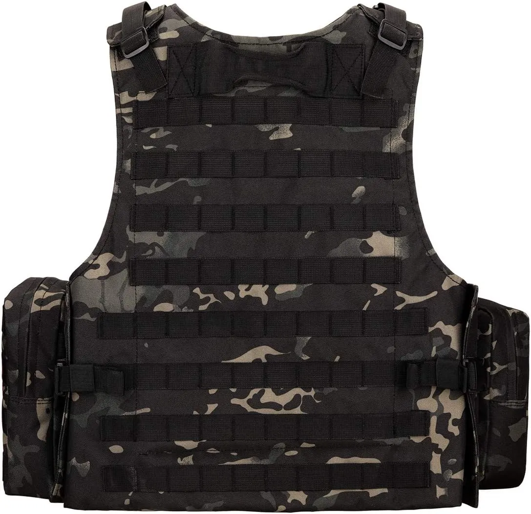 UNISTRENGH Tactical MOLLE Vest Military Airsoft Vest Adjustable Combat Training Vest for Hunting,Fishing,Army Fans,CS Game