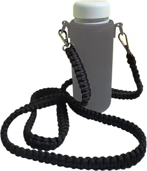 Universal Shoulder Strap Replacement,water bottle shoulder strap,Paracord Water Bottle Holder with Shoulder Strap, Metal Hook, Military-Style Outdoor Upgrade Kit