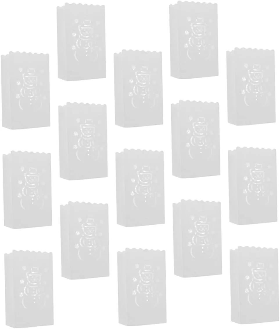 Unomor 30Pcs Christmas Candle Bags Snowman Design Xmas Candle Pouches for Holiday Decorations Party Supplies and Festive Atmosphere