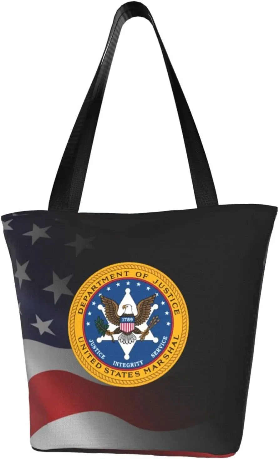 US Marshals Service Women'S Casual One Shoulder Carry Shopping Bag Large Capacity Working Storage Handbag