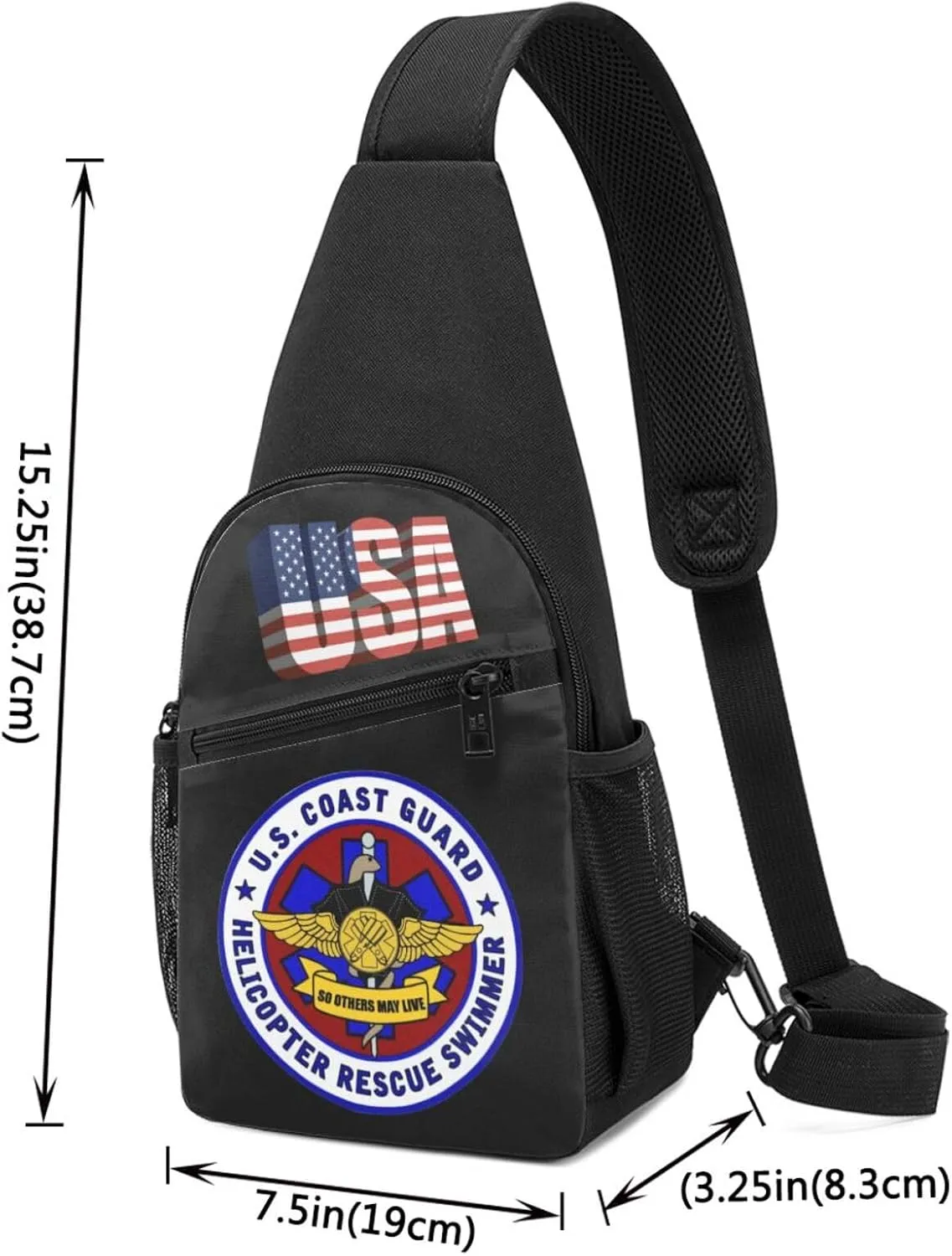USCG Asts (Helicopter Rescue Swimmers)，Fashion One-Shoulder Bag，Anti-Theft Crossbody Shoulder Chest Bag