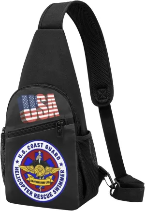 USCG Asts (Helicopter Rescue Swimmers)，Fashion One-Shoulder Bag，Anti-Theft Crossbody Shoulder Chest Bag