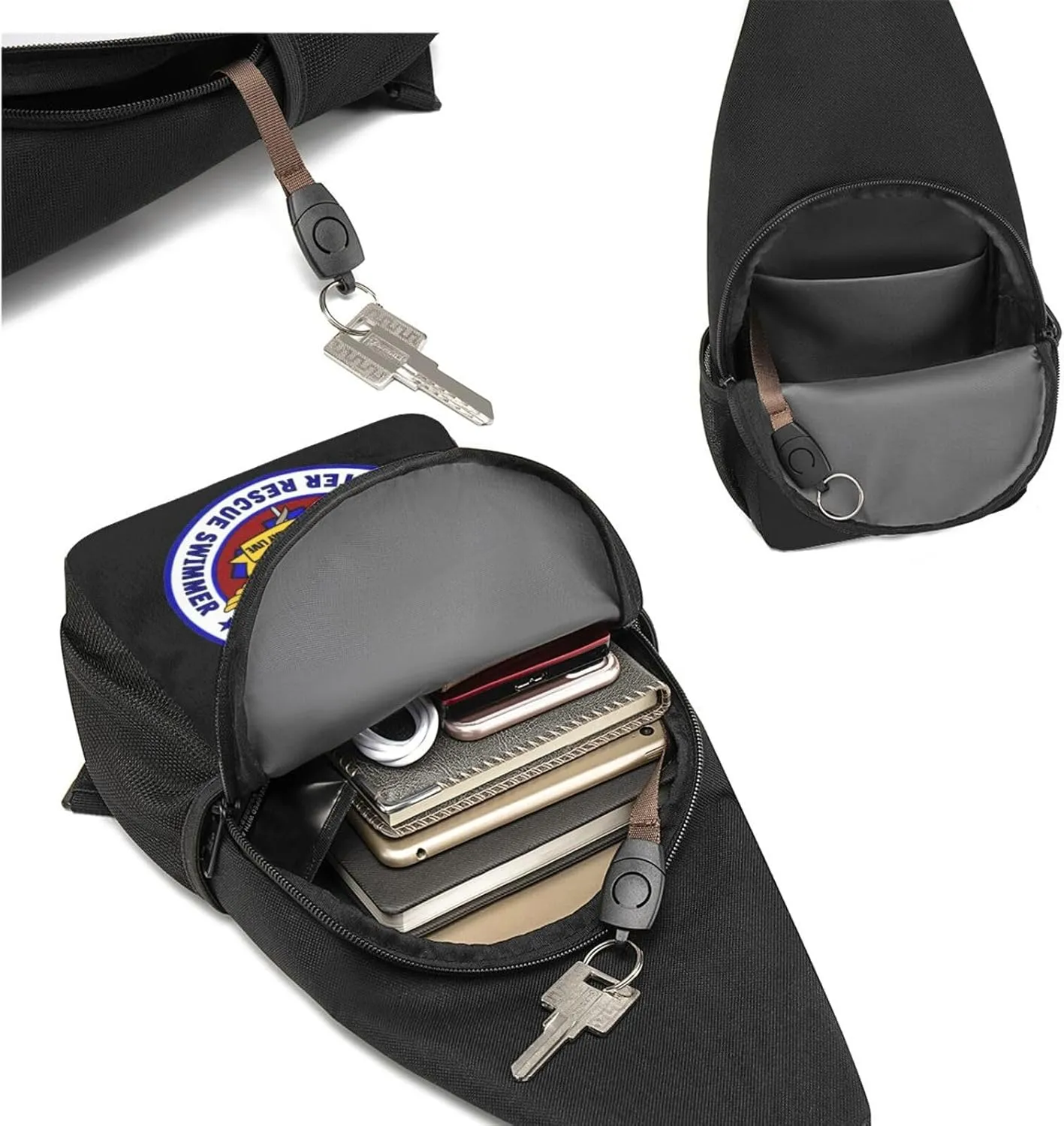 USCG Asts (Helicopter Rescue Swimmers)，Fashion One-Shoulder Bag，Anti-Theft Crossbody Shoulder Chest Bag