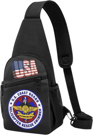 USCG Asts (Helicopter Rescue Swimmers)，Fashion One-Shoulder Bag，Anti-Theft Crossbody Shoulder Chest Bag