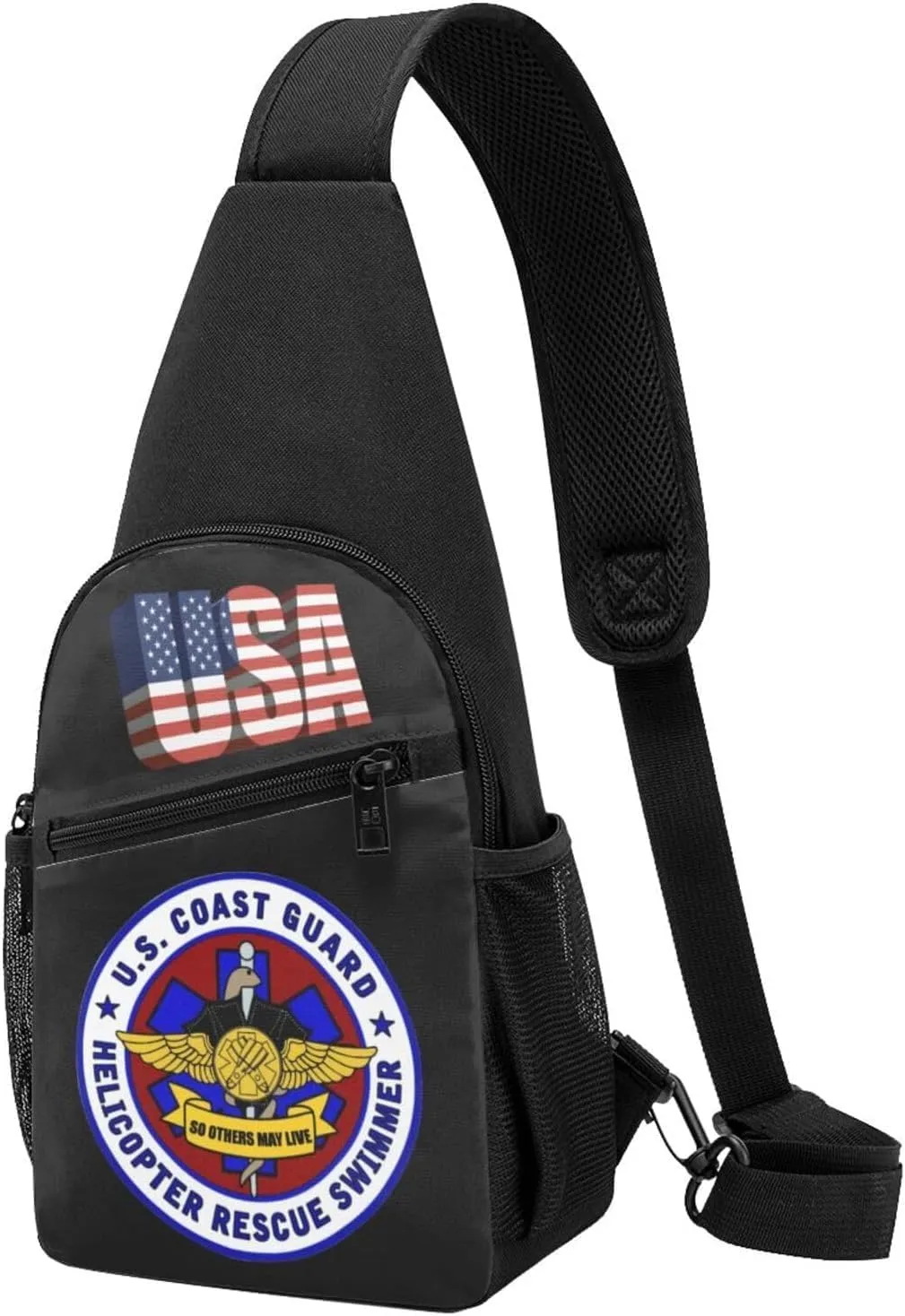 USCG Asts (Helicopter Rescue Swimmers)，Fashion One-Shoulder Bag，Anti-Theft Crossbody Shoulder Chest Bag