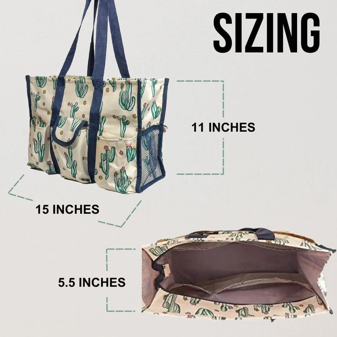 Utility Tote Bag with Zipper Top - Large Multipurpose Tote Organizer Bag