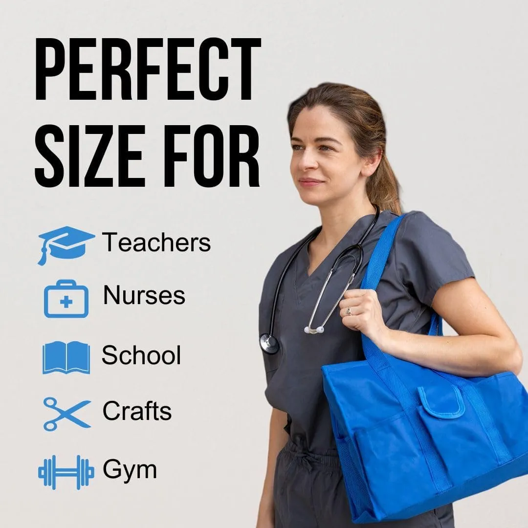 Utility Tote Bag with Zipper Top - Large Multipurpose Tote Organizer Bag