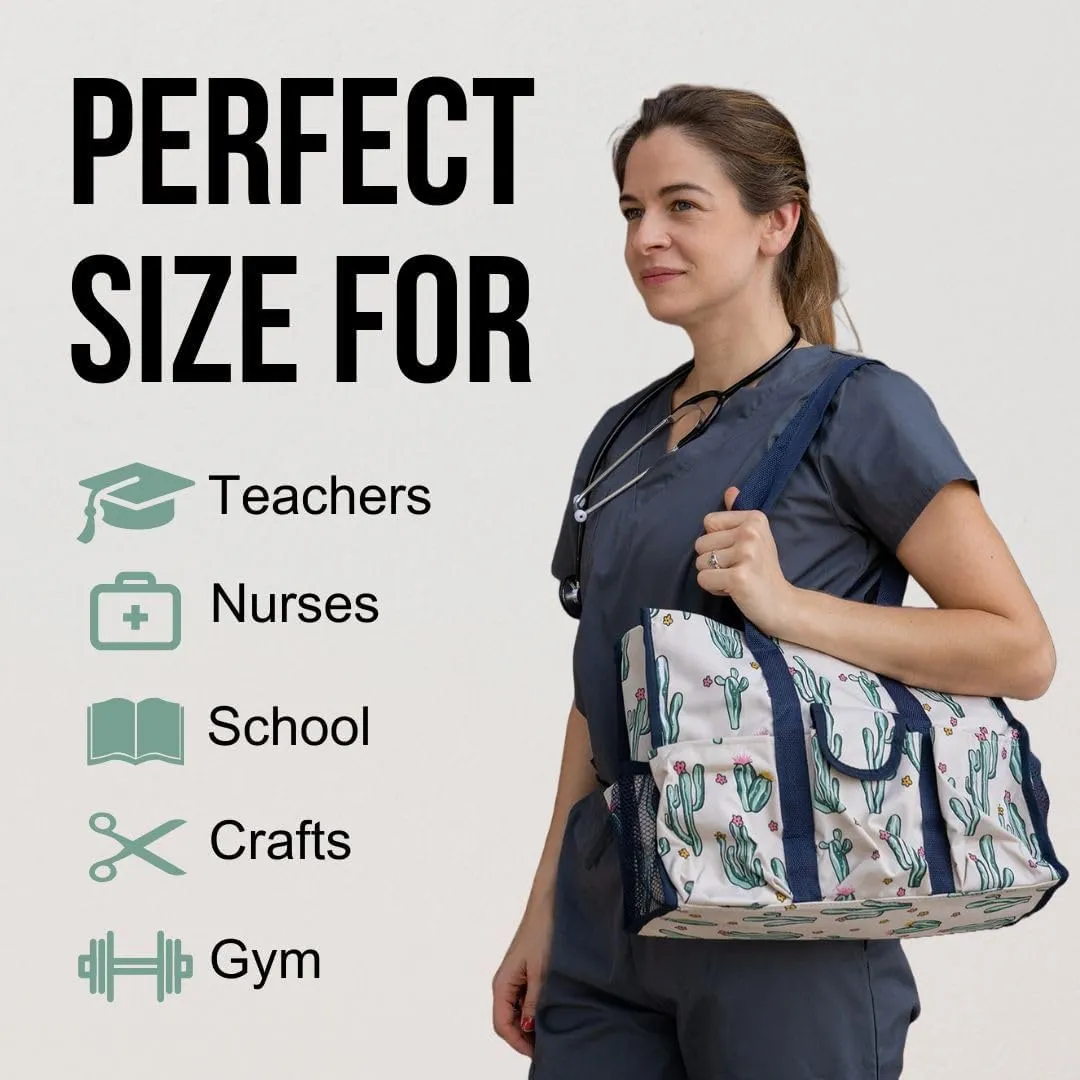 Utility Tote Bag with Zipper Top - Large Multipurpose Tote Organizer Bag