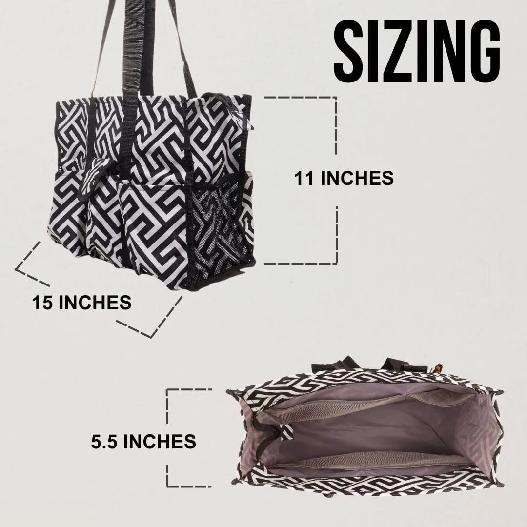 Utility Tote Bag with Zipper Top - Large Multipurpose Tote Organizer Bag