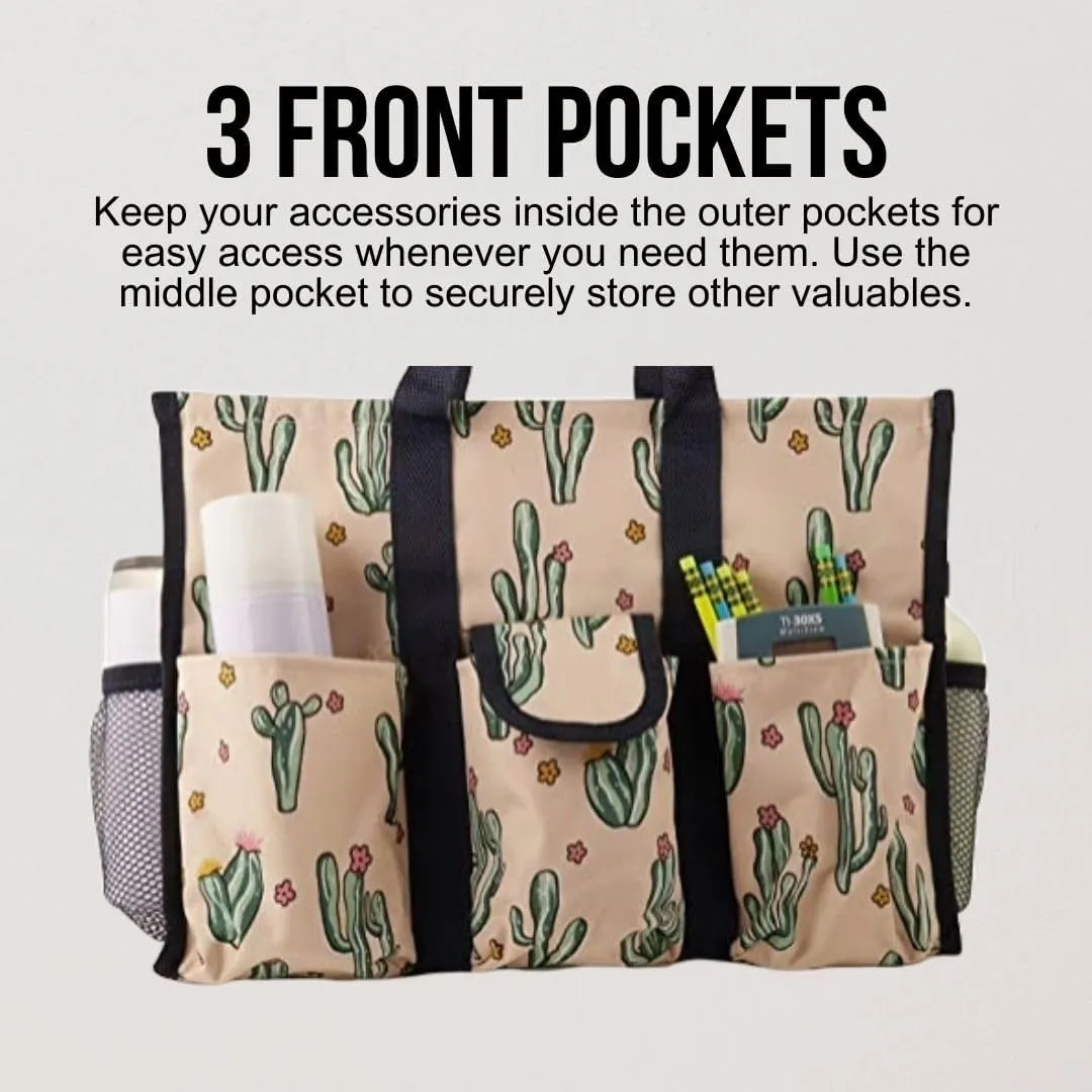Utility Tote Bag with Zipper Top - Large Multipurpose Tote Organizer Bag
