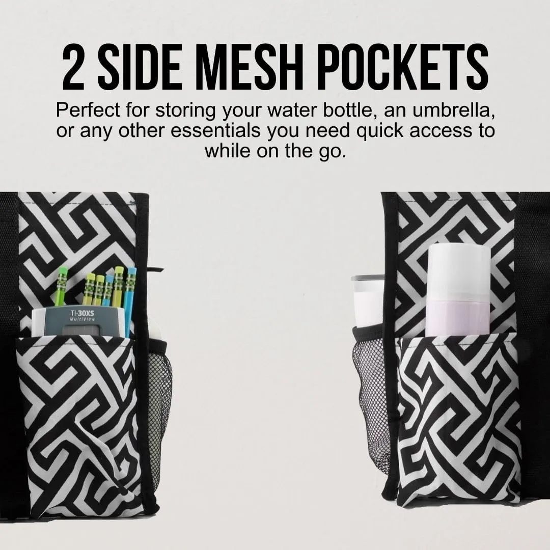 Utility Tote Bag with Zipper Top - Large Multipurpose Tote Organizer Bag
