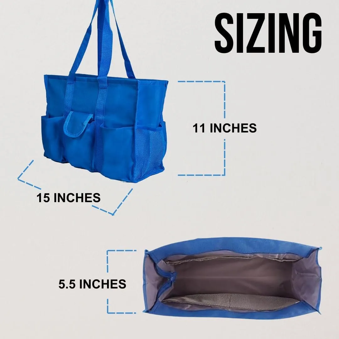 Utility Tote Bag with Zipper Top - Large Multipurpose Tote Organizer Bag