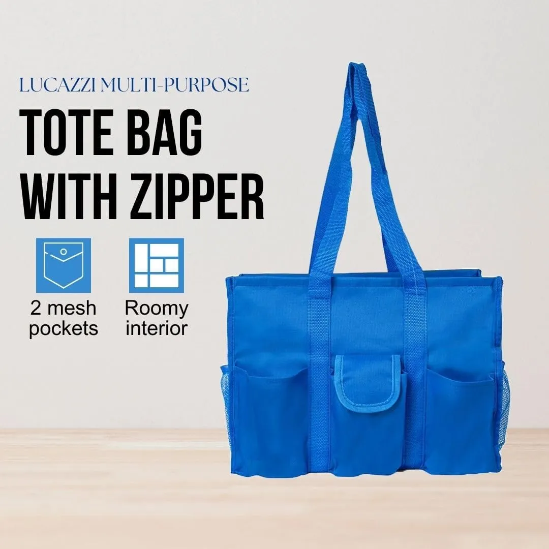 Utility Tote Bag with Zipper Top - Large Multipurpose Tote Organizer Bag