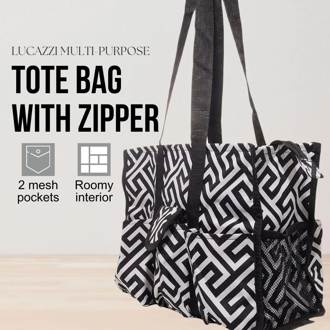 Utility Tote Bag with Zipper Top - Large Multipurpose Tote Organizer Bag