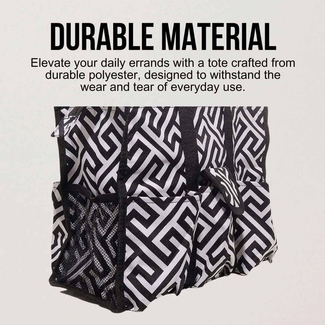 Utility Tote Bag with Zipper Top - Large Multipurpose Tote Organizer Bag