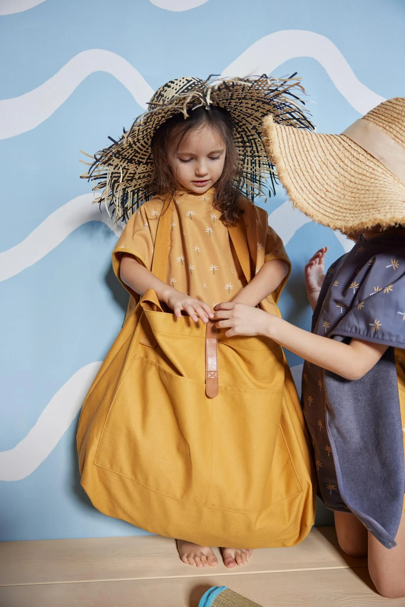 UV-Resistant Beach Poncho - Palmtree Ochre by Fresk
