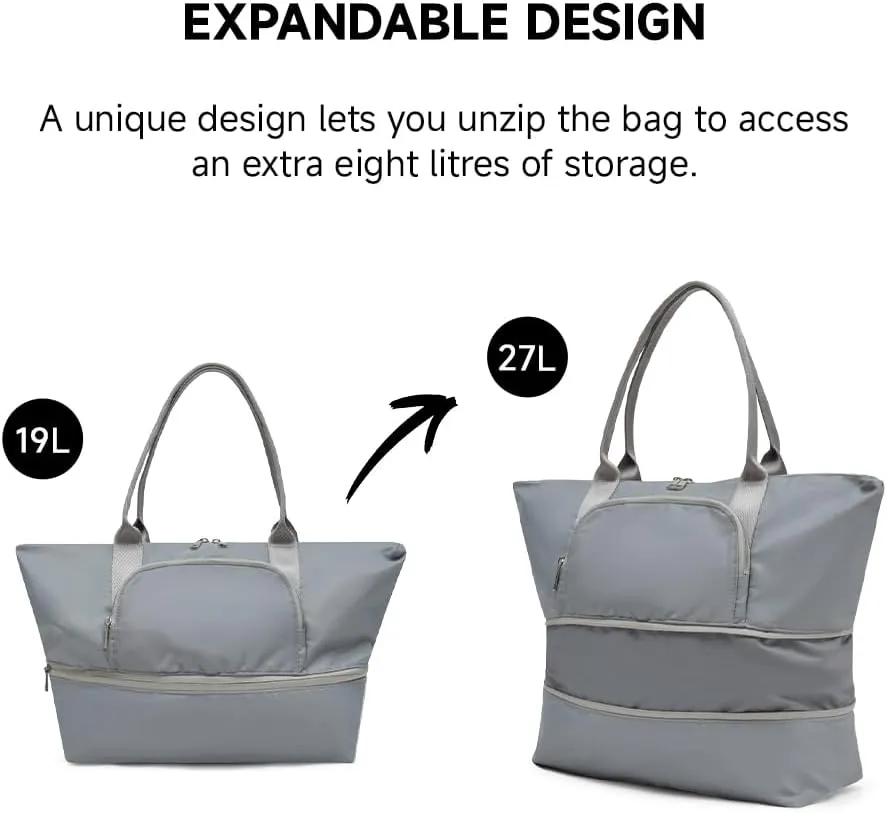 VAKAER Women's Tote Bag Carry on Bag with Luggage Sleeve Travel Duffel Weekender Overnight Expandable Bags for Sports Gym