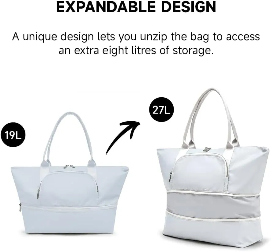 VAKAER Women's Tote Bag Carry on Bag with Luggage Sleeve Travel Duffel Weekender Overnight Expandable Bags for Sports Gym