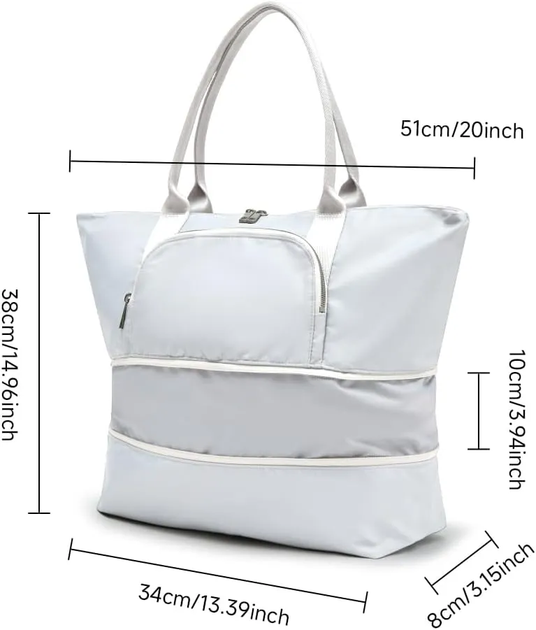 VAKAER Women's Tote Bag Carry on Bag with Luggage Sleeve Travel Duffel Weekender Overnight Expandable Bags for Sports Gym