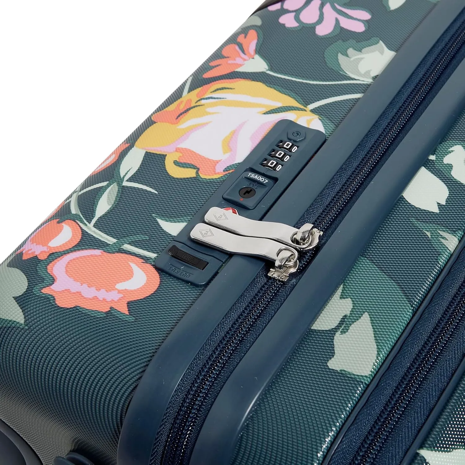 Vera Bradley Women's Hardside Underseat Rolling Suitcase Luggage, Fresh-Cut Floral Green, One Size