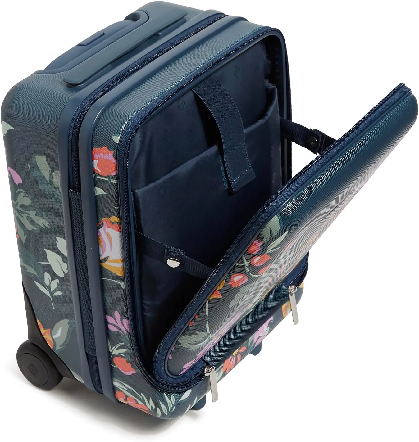 Vera Bradley Women's Hardside Underseat Rolling Suitcase Luggage, Fresh-Cut Floral Green, One Size