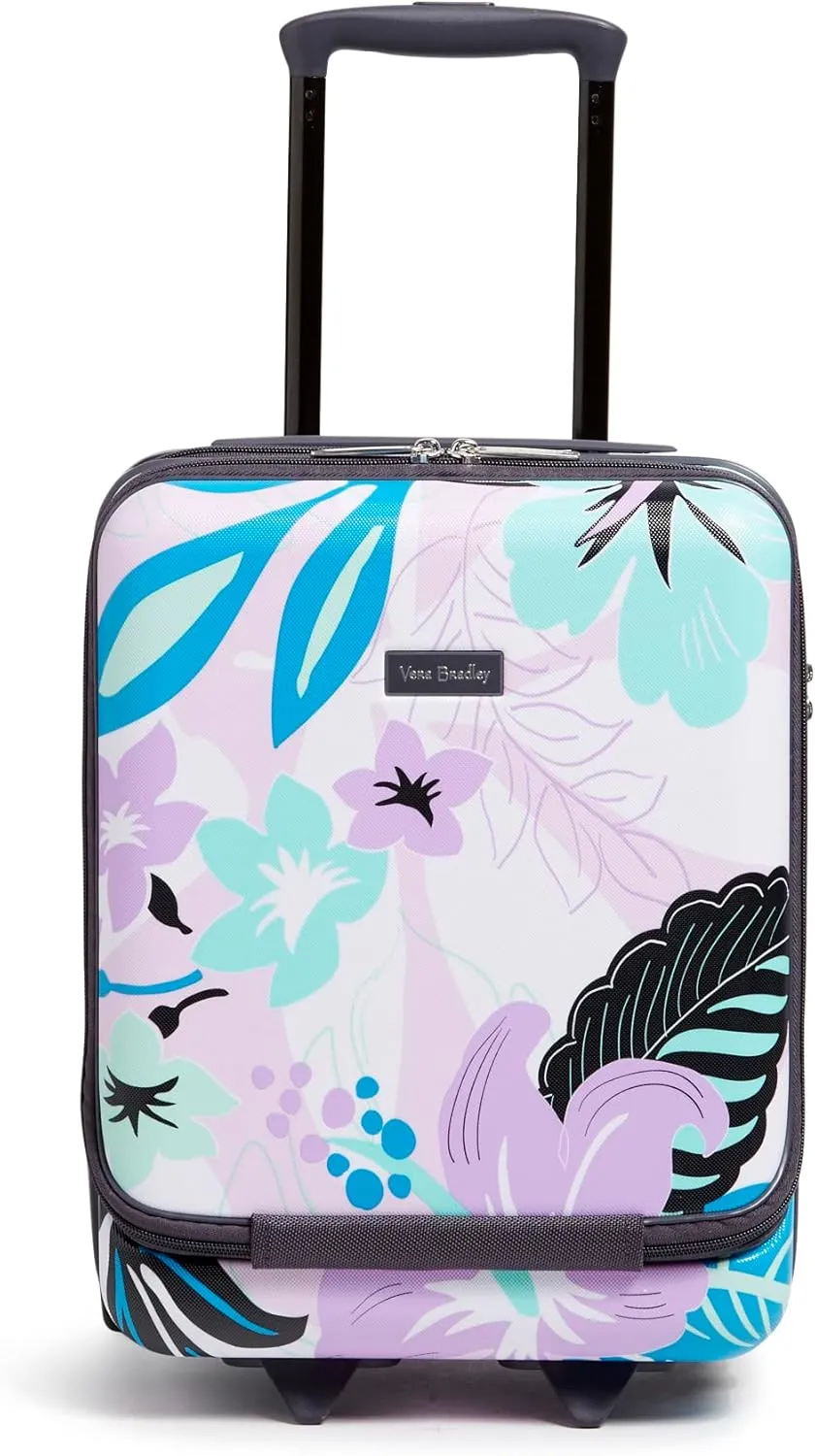 Vera Bradley Women's Hardside Underseat Rolling Suitcase Luggage, Island Floral Purple, One Size