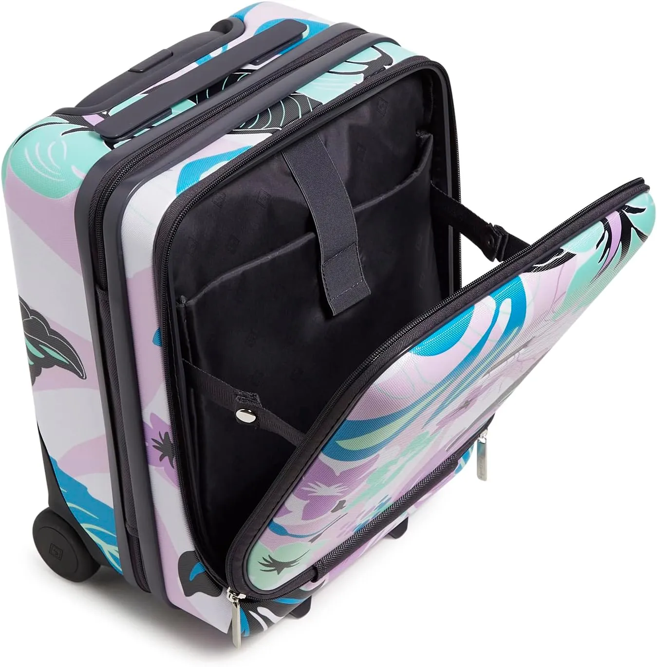 Vera Bradley Women's Hardside Underseat Rolling Suitcase Luggage, Island Floral Purple, One Size