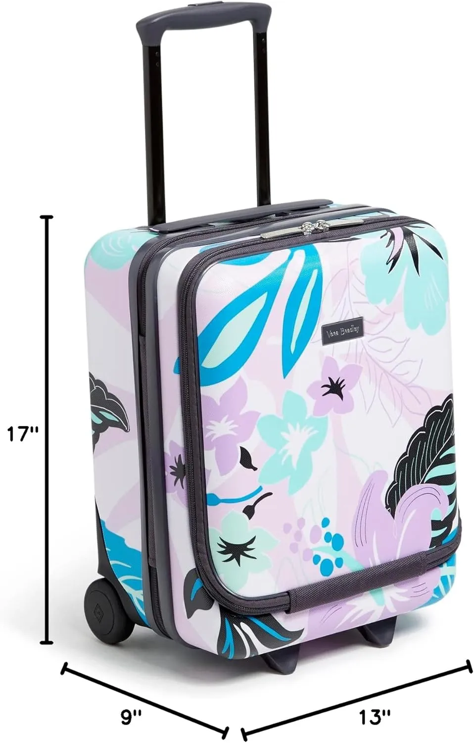Vera Bradley Women's Hardside Underseat Rolling Suitcase Luggage, Island Floral Purple, One Size