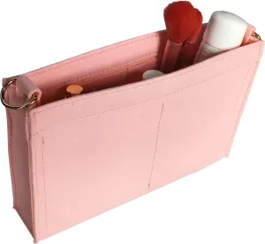 Vercord Felt Purse Insert Organizer LV 26 19 Toiletry Pouch Insert with D Ring Attach Chain Strap