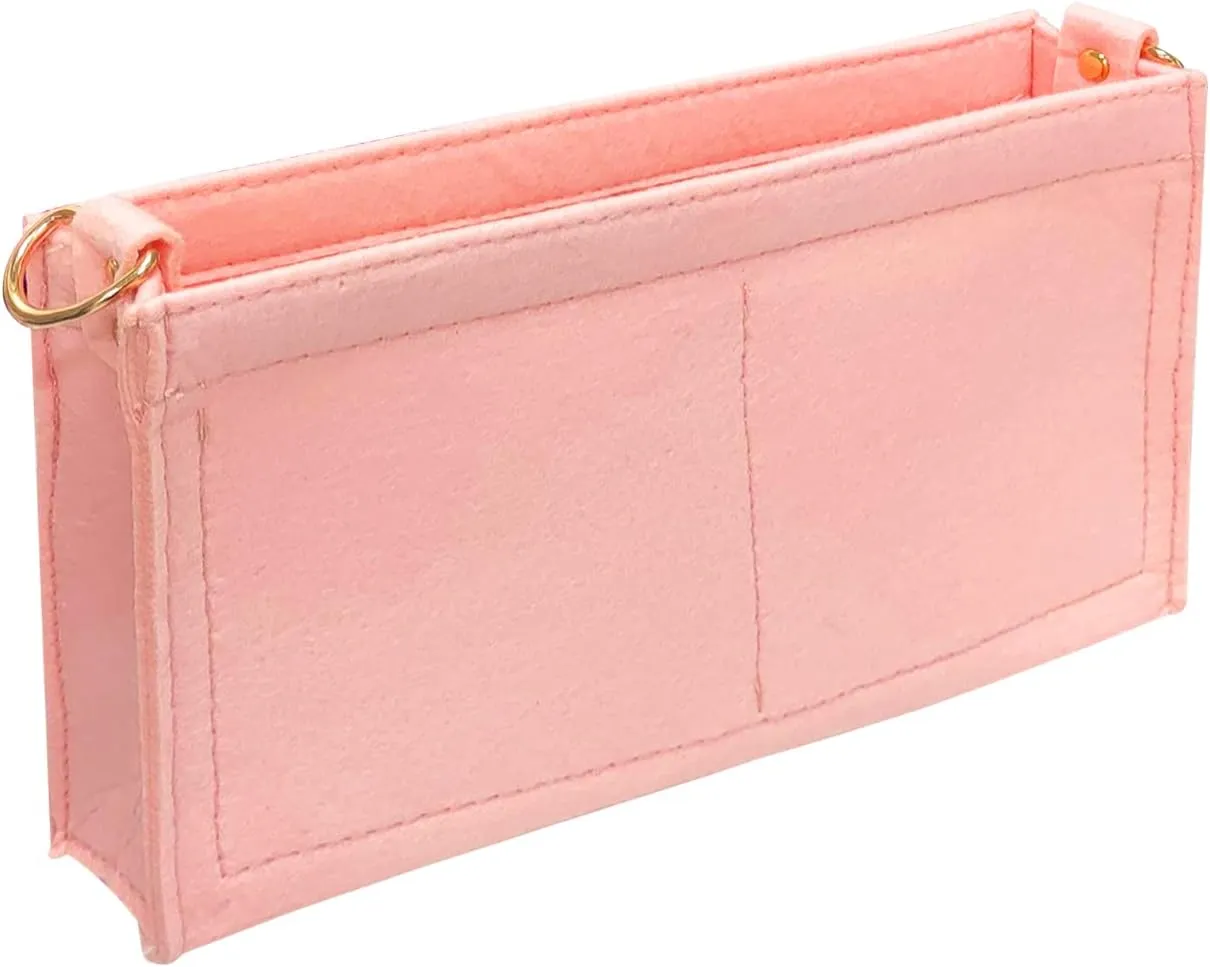 Vercord Felt Purse Insert Organizer LV 26 19 Toiletry Pouch Insert with D Ring Attach Chain Strap