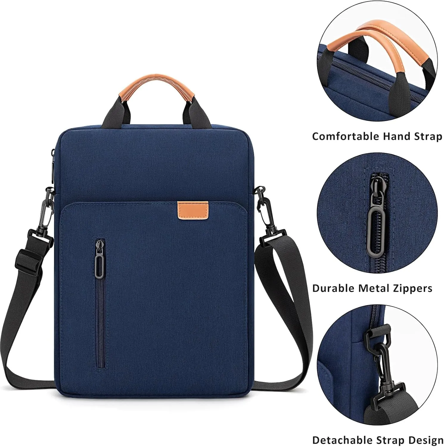 Vertical Laptop Case Computer Bag for 14 Inch MacBook Pro M1 M2 M3 M4 Computer Notebook, Waterproof Protective Lightweight Laptop Computer Cover Bag, Navy Blue