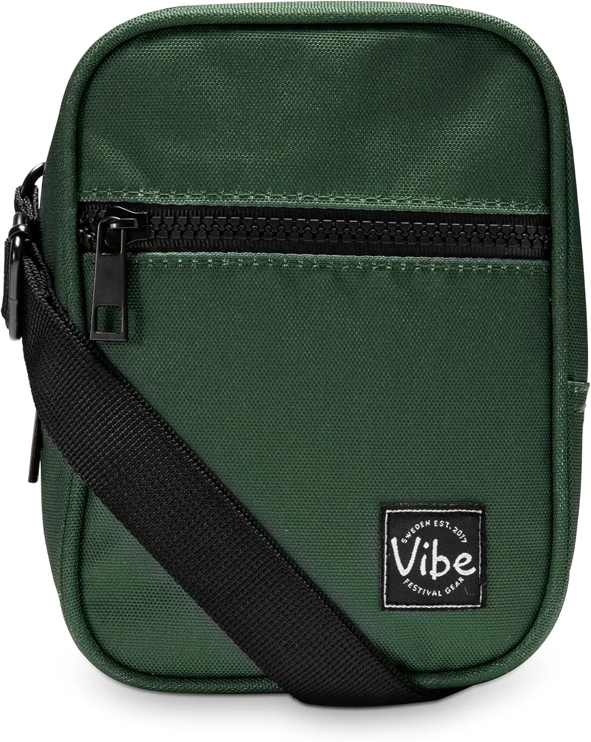 Vibe Festival Gear Small Crossbody Sling Bag for Women Men 5in1 Multi-Use from (rPET) Recycled Polyester Belt Bag Cross Body Backpack Fanny Pack Purse - Green