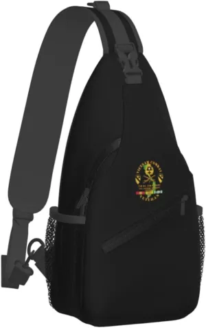 Vietnam Combat Cavalry Veteran 5th Cav Sling Bag for Men, Small Crossbody Sling Bags, Mini Water Resistant Shoulder Daypack for Travel, Anti Thief Chest Bag for Hiking