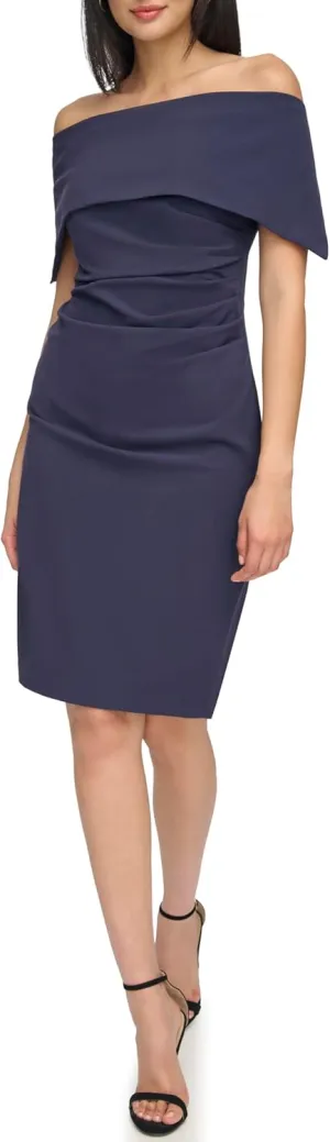 Vince Camuto Women's Sleeveless Off Shoulder Cocktail Midi Dress