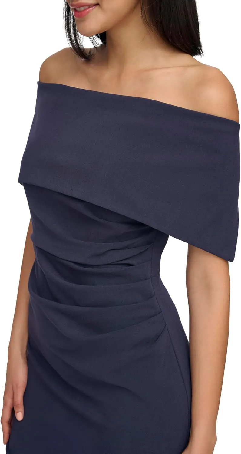 Vince Camuto Women's Sleeveless Off Shoulder Cocktail Midi Dress