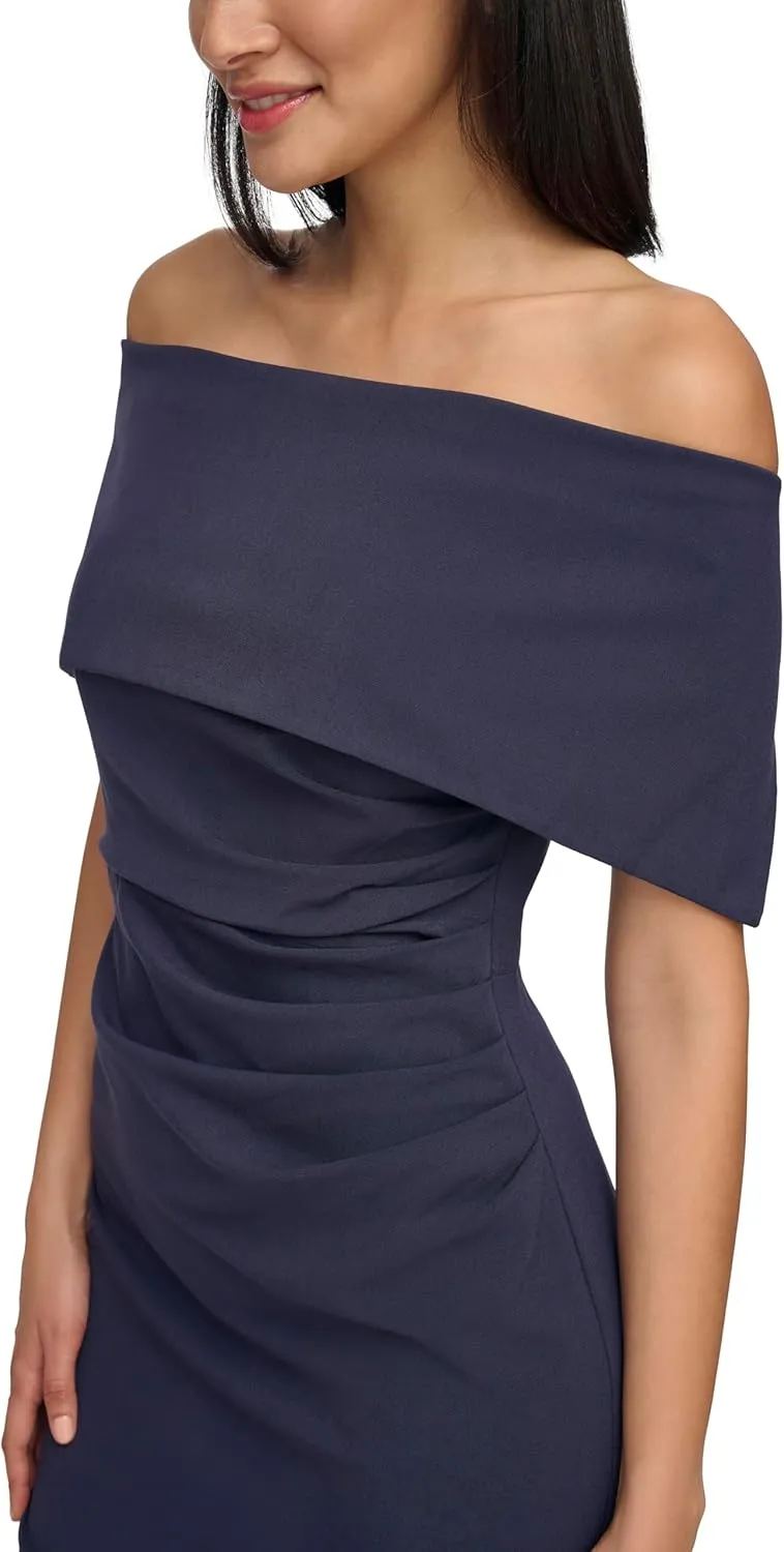 Vince Camuto Women's Sleeveless Off Shoulder Cocktail Midi Dress