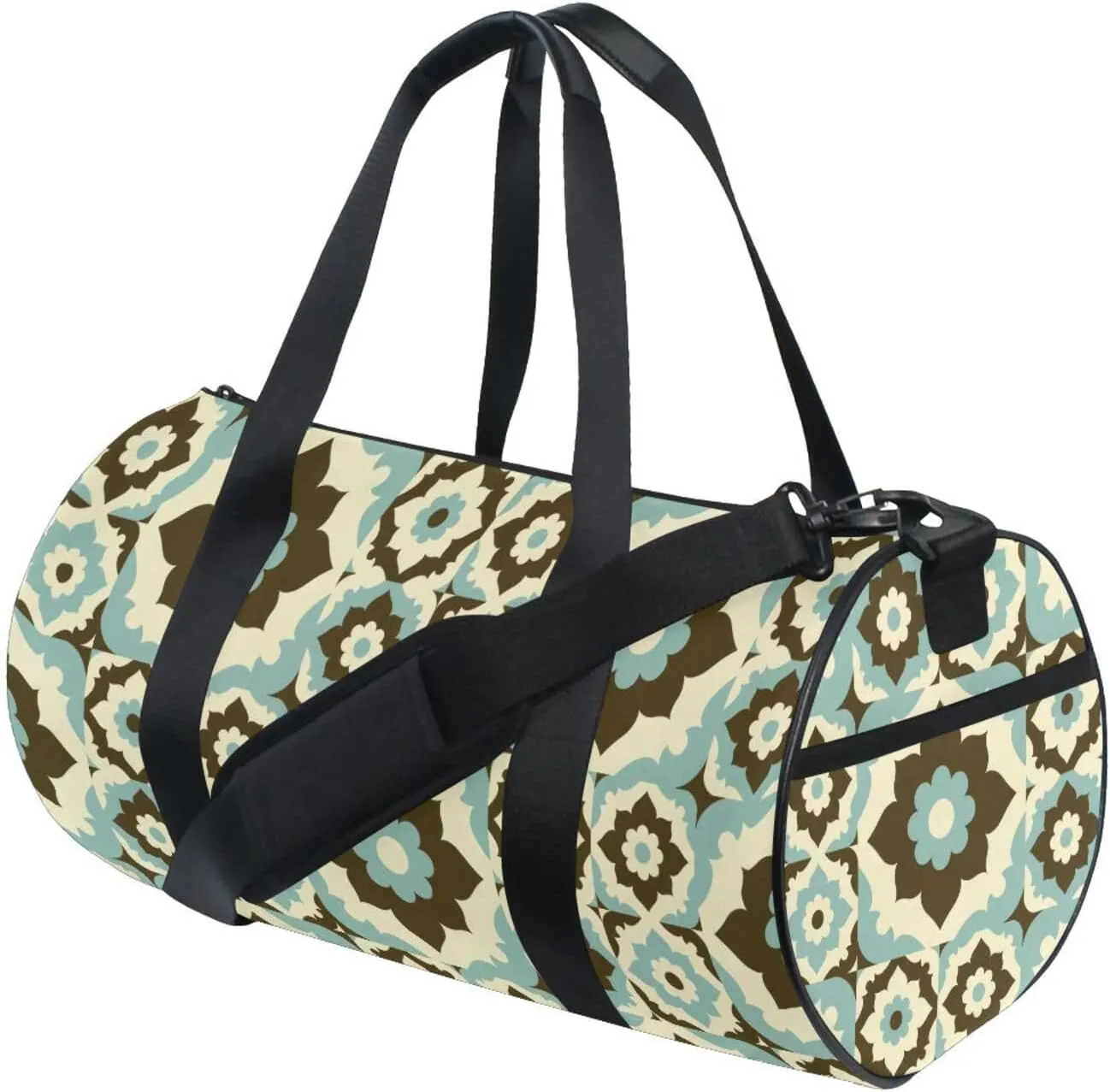 Vintage Ceramic Tile Travel Duffel Bag for Women and Men, Sport Gym Tote Bags Swimming Yoga,Waterproof Weekend Overnight Bag Carry on Bag Hospital Holdalls