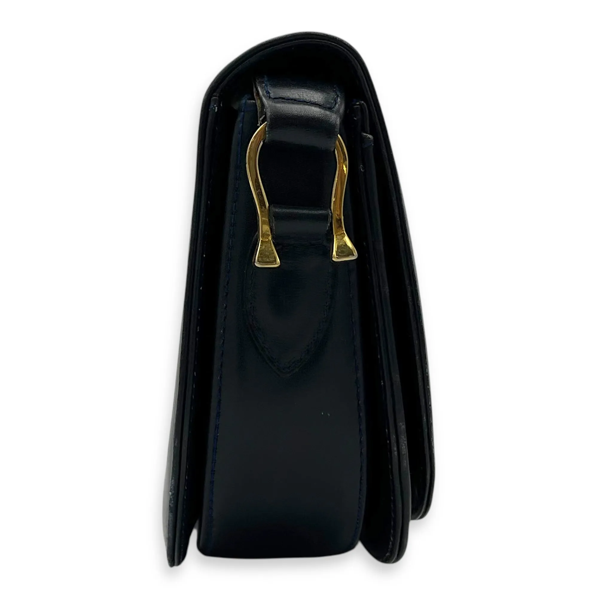 Vintage Crossbody Bag Blue in Calfskin, Gold hardware