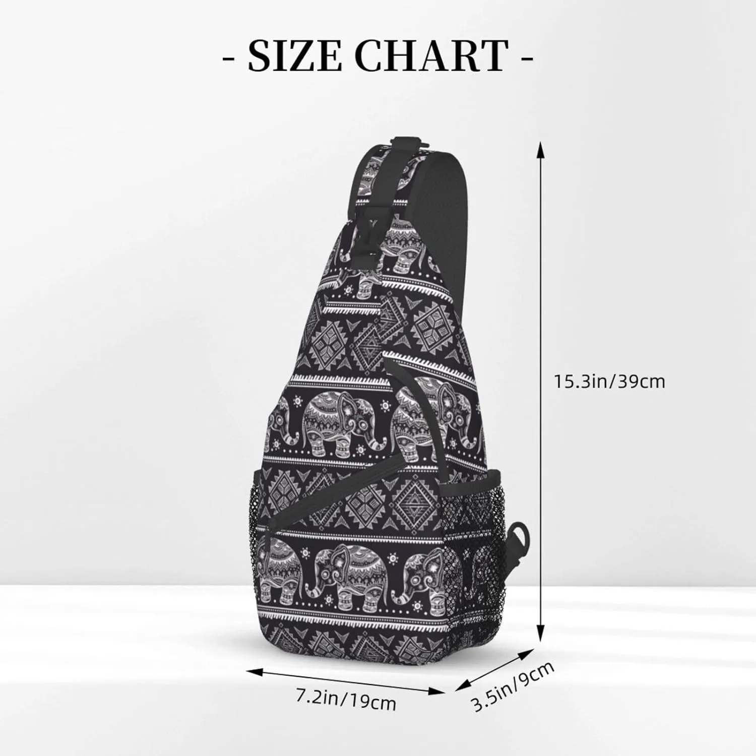 Vintage Elephant Sling Backpack Unisex Crossbody Chest Bag Shoulder Chest Bag For Women Men Hiking Travel