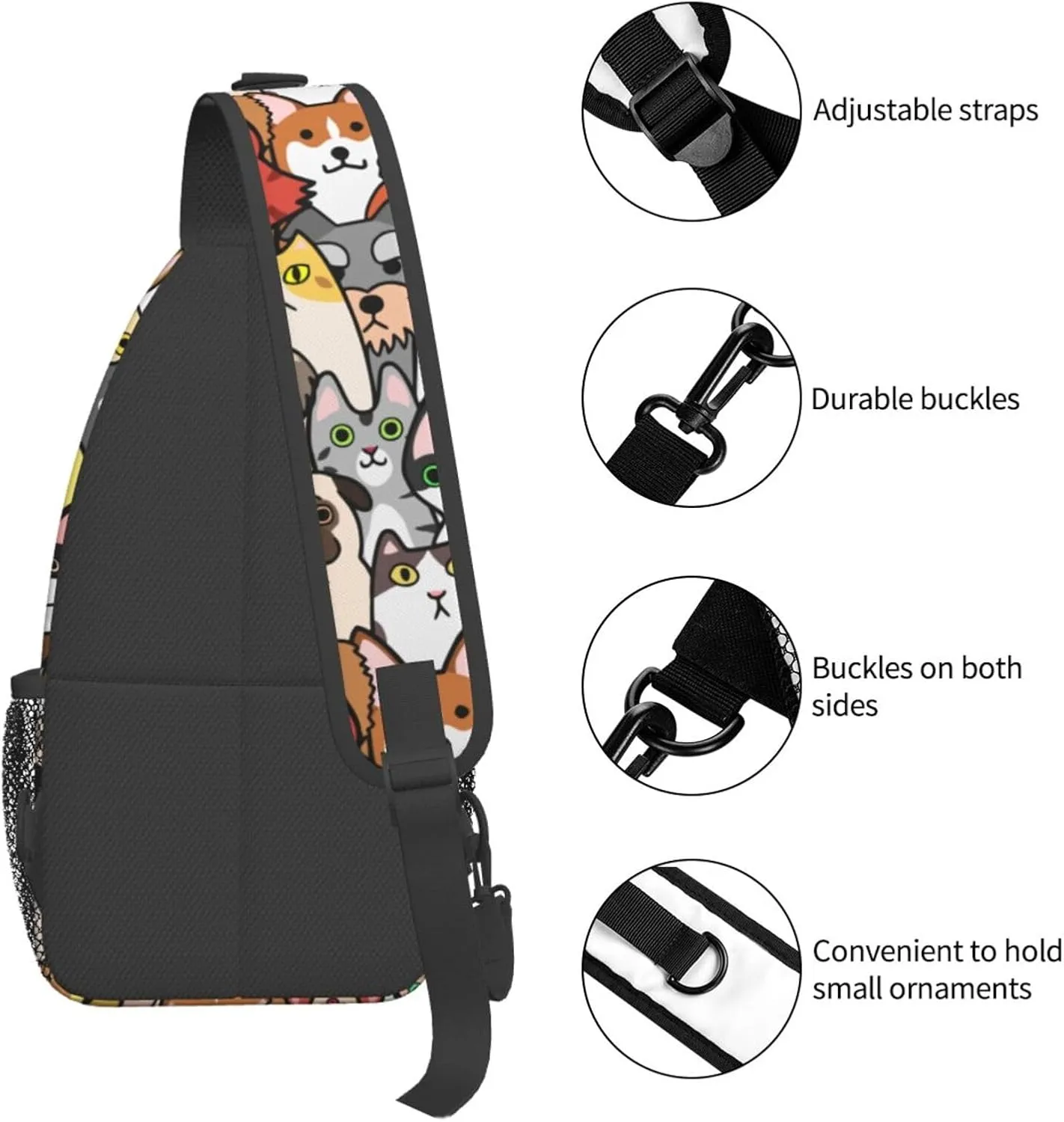 Vintage Elephant Sling Backpack Unisex Crossbody Chest Bag Shoulder Chest Bag For Women Men Hiking Travel