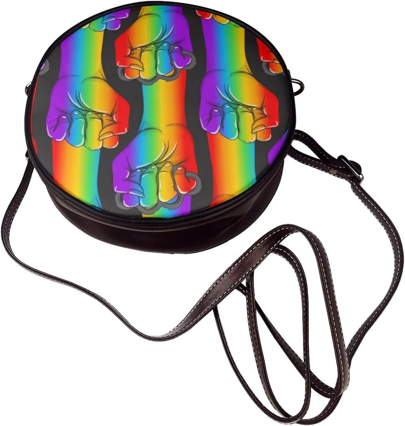 Vintage PU Leather Crossbody Purse Satchel, Small Cute Crossbody Round Bags for Women Sling Shoulder Bag