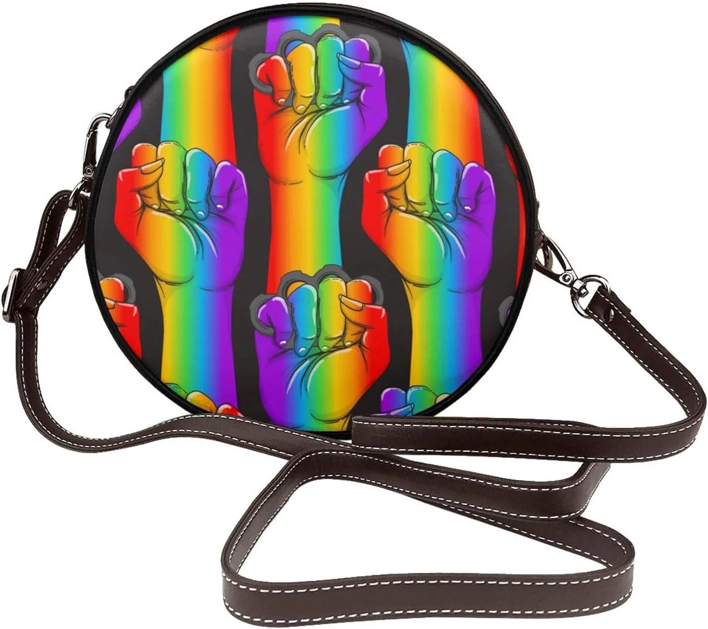 Vintage PU Leather Crossbody Purse Satchel, Small Cute Crossbody Round Bags for Women Sling Shoulder Bag