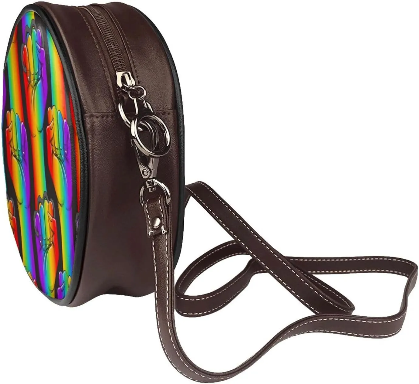 Vintage PU Leather Crossbody Purse Satchel, Small Cute Crossbody Round Bags for Women Sling Shoulder Bag