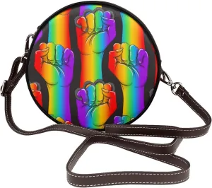 Vintage PU Leather Crossbody Purse Satchel, Small Cute Crossbody Round Bags for Women Sling Shoulder Bag