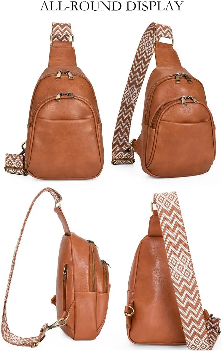 Vintage Sling Bag for Women Crossbody Sling Backpack Multipurpose Chest Bag Casual Shoulder Satchel Daypack (grey)