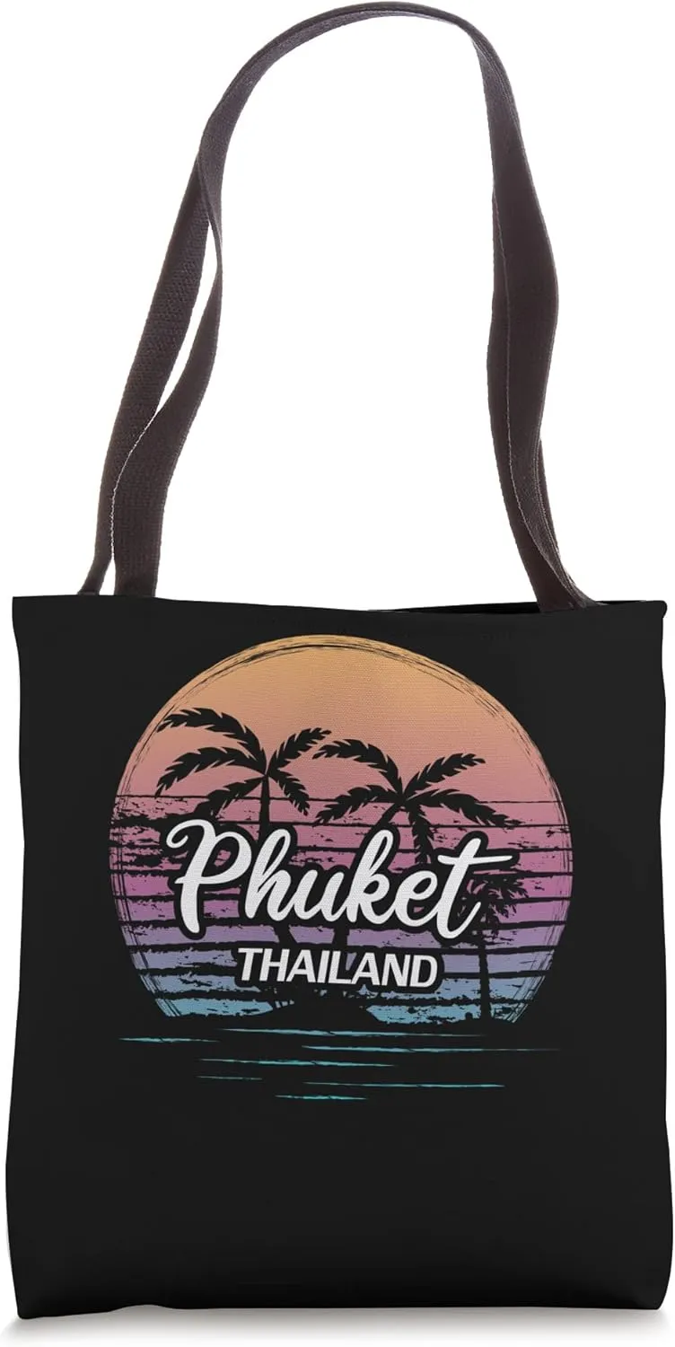 Vintage Thailand Vacation Travel Asia Thai Beach Phuket Tote Bag