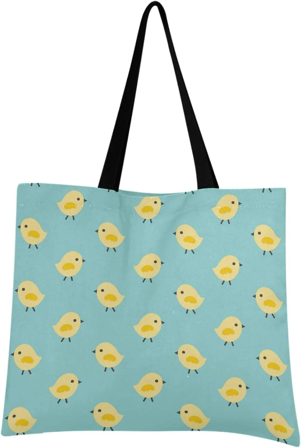 visesunny Women Extra Large Tote Bag Yellow Chick Animal Shoulder Bags Ladies Beach Travel Reusable Grocery Shopping Portable Storage Handbag