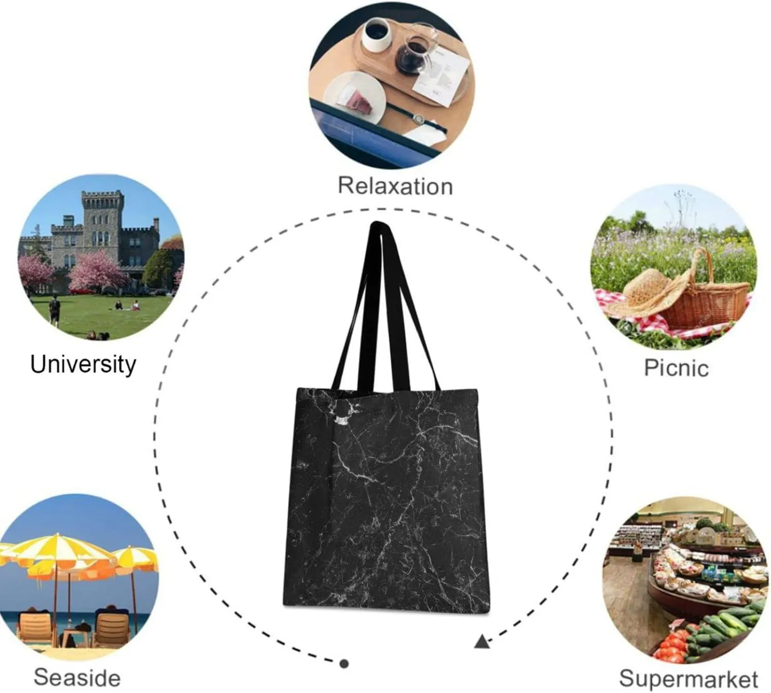 Visesunny Women's Large Canvas Tote Shoulder Bag Patriotic USA Flag Top Storage Handle Shopping Bag Casual Reusable Tote for Beach, Travel, Groceries, Books