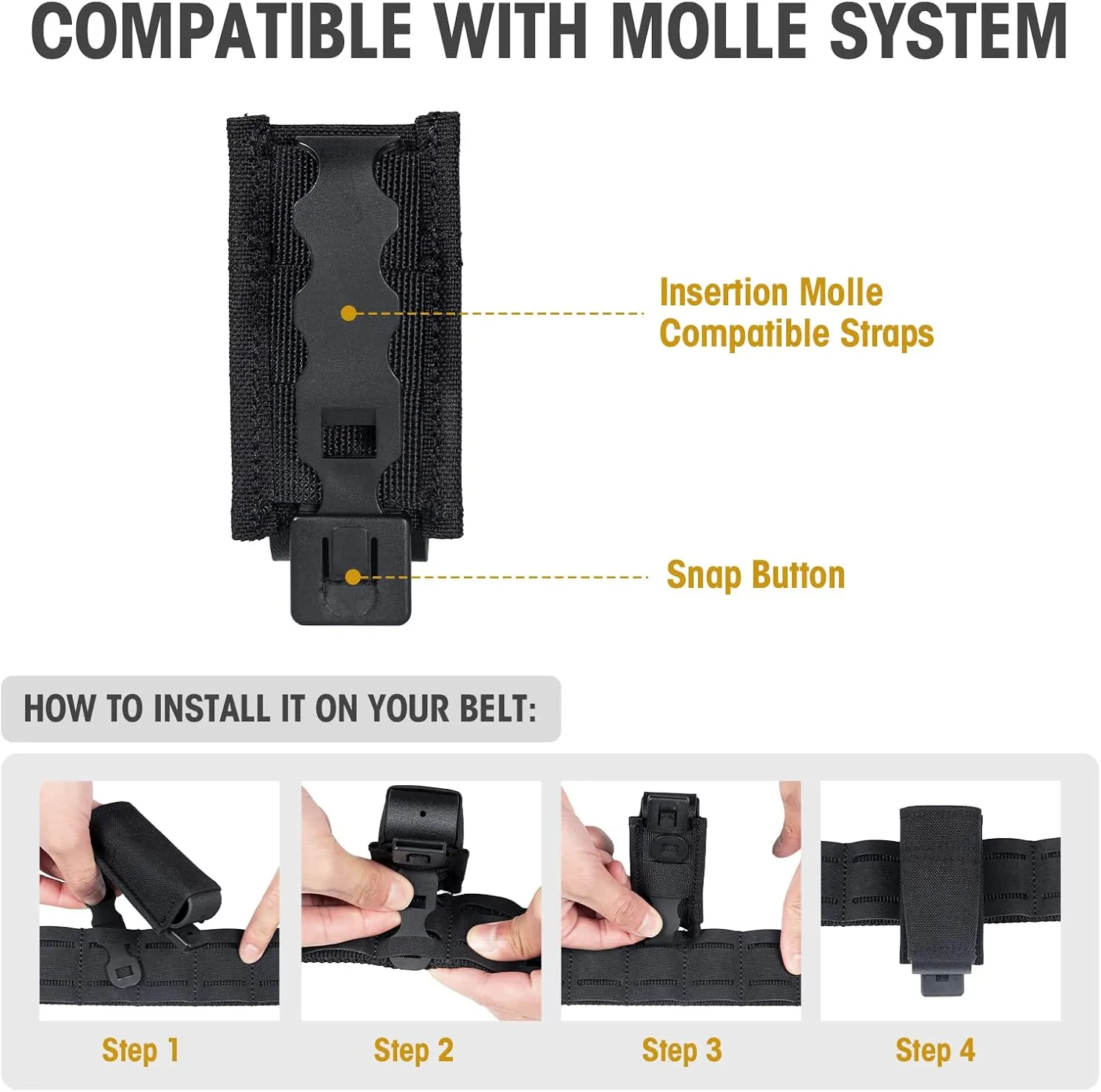 VISMIX Pistol Magazine Pouch, Double 9mm Mag Pouch with Quick Release Kydex Insert and MOLLE Compatible