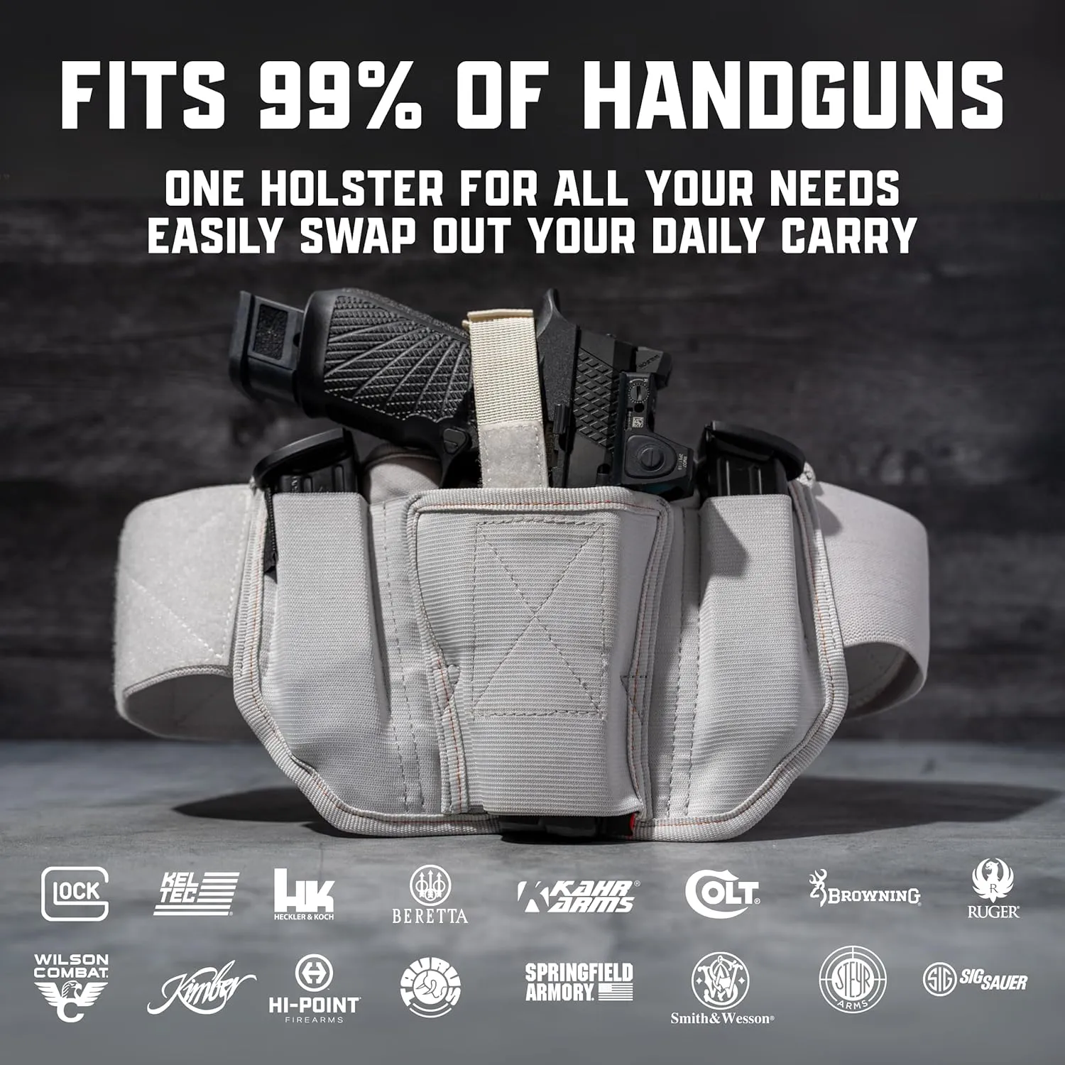 VNSH Airsoft Gun Holster - The Ultimate Belly Band Holster for Men & Women | Comfortable Concealed Carry Belt | Fits 99% of Handguns | Ambidextrous Design with Built-in Magazine Pouches